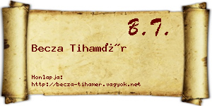 Becza Tihamér névjegykártya
